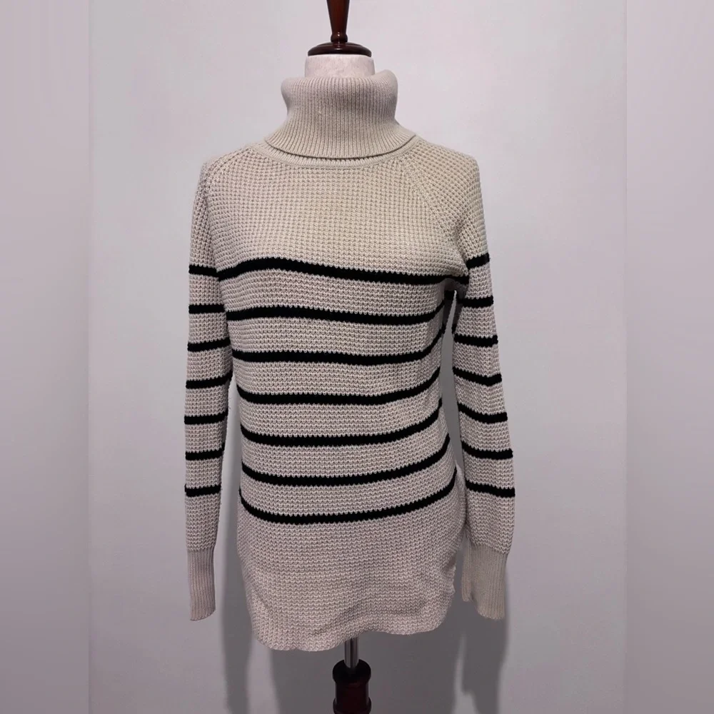 RDI Turtleneck Sweater Striped Cream/Tan